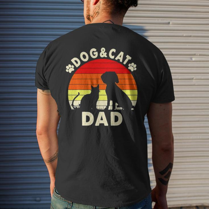 Dog And Cat Dad Vintage Retro Men's Back Print T-shirt Gifts for Him