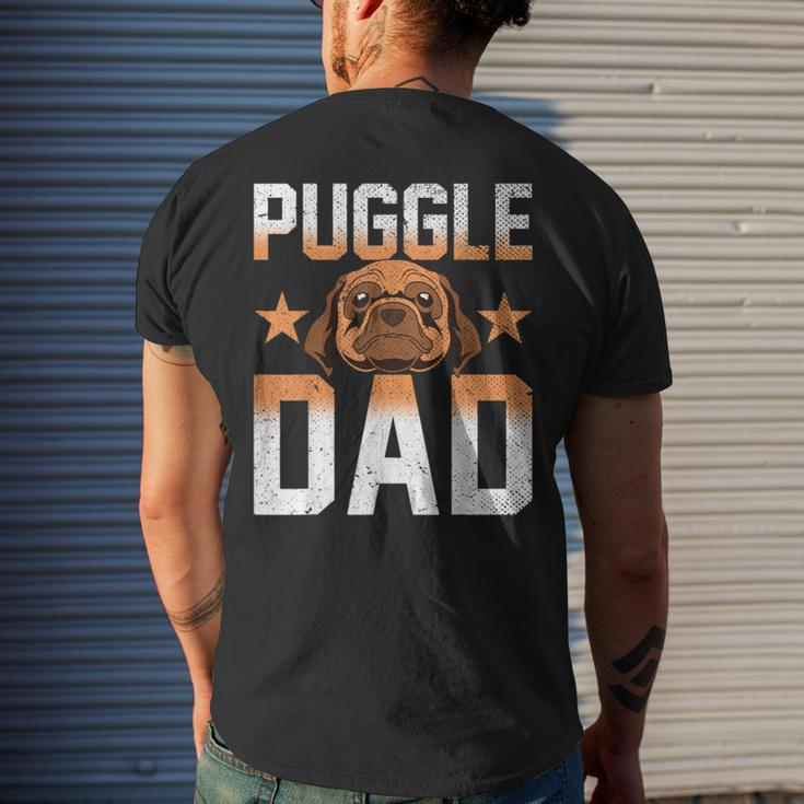 Mens Dog Lover Fathers Day Puggle Dad Pet Owner Animal Puggle Men's Back Print T-shirt Gifts for Him