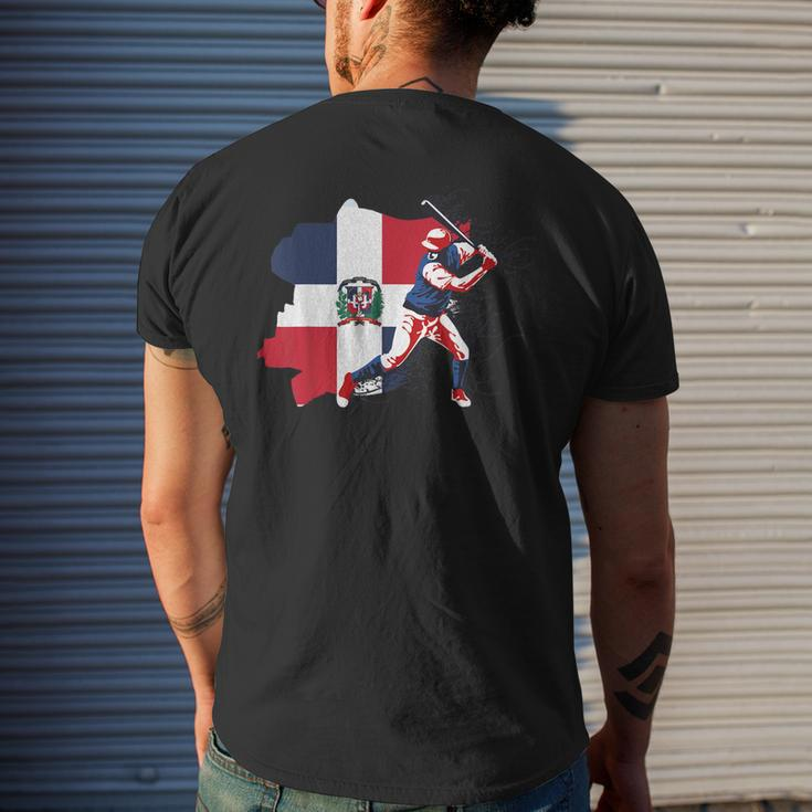 Dominican Republic Flag Baseball PlayerSports Men's Back Print T-shirt Gifts for Him