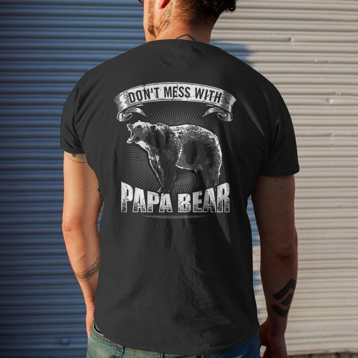 Dont Mess With Papa Bear Dad Camping Grizzly Camper Camp Men's T-shirt Back Print Gifts for Him