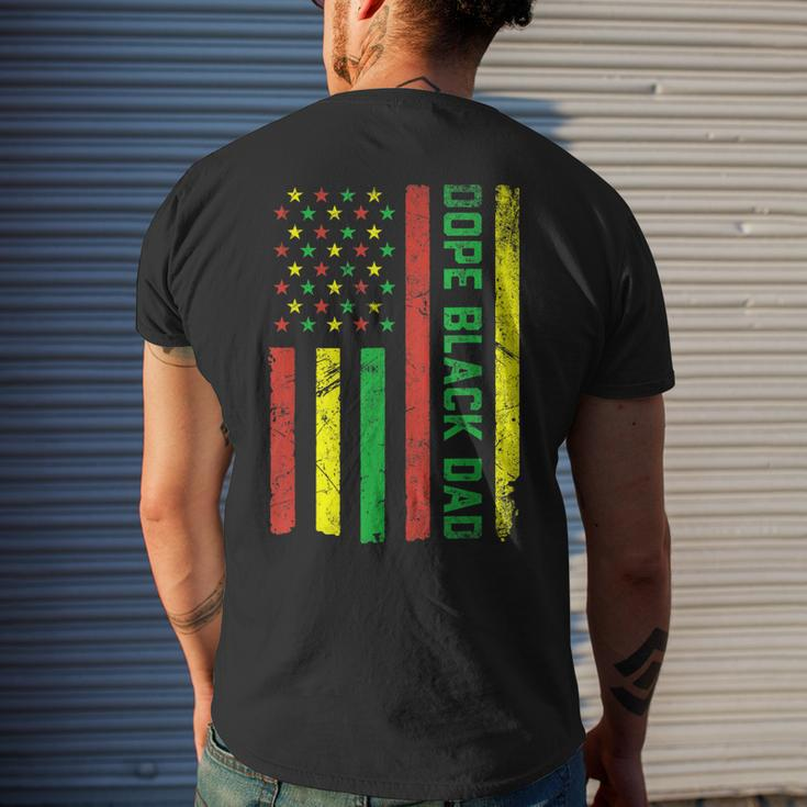 Dope Black Dad Junenth Flag Pride African American Gift For Mens Mens Back Print T-shirt Gifts for Him