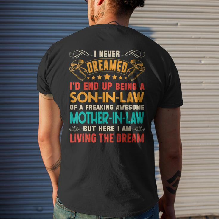 I Never Dreamed Of Being A Son In Law Awesome Mother In LawV2 Men's Back Print T-shirt Gifts for Him