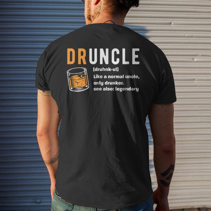Druncle For The Best Uncle Druncle Definition Mens Back Print T-shirt Gifts for Him