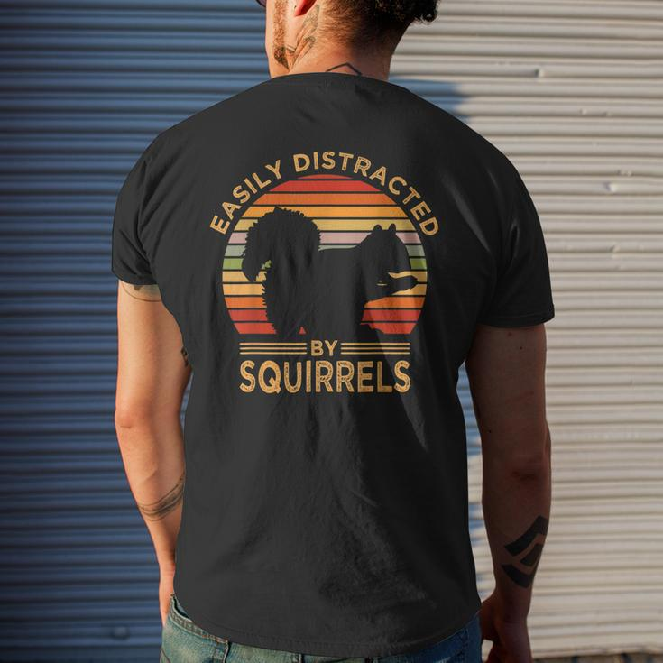 Easily Distracted By Squirrels Vintage Squirrel Men's T-shirt Back Print Gifts for Him