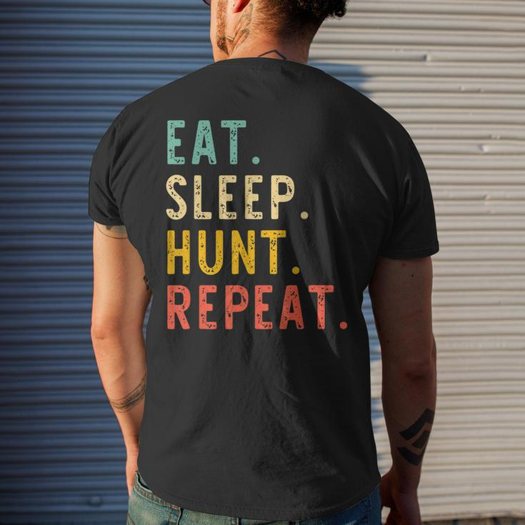 Eat Sleep Hunt Repeat Hunting Hunter Retro Vintage Men's Back Print T-shirt Gifts for Him