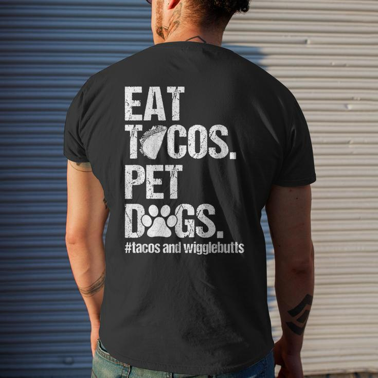Eat Tacos Pet Dogs Tacos And Wigglebutts Retro Men's Back Print T-shirt Gifts for Him