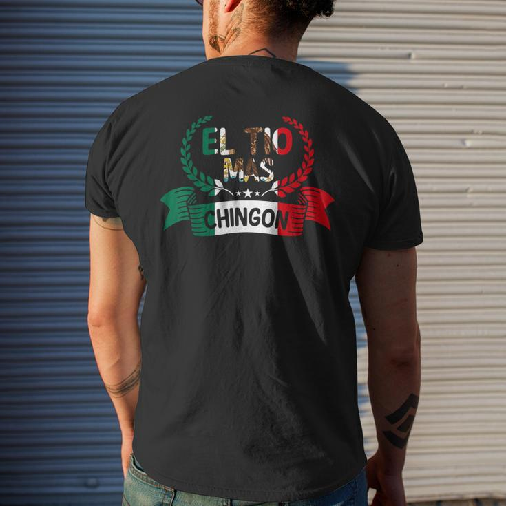 El Tio Mas Chingon Funny Mexican Uncle Family Mens Back Print T-shirt Gifts for Him
