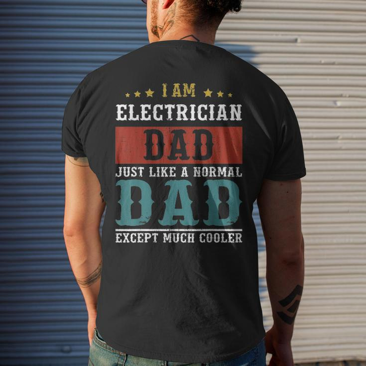 Electrician Dad Fathers Day Daddy Men's T-shirt Back Print Gifts for Him
