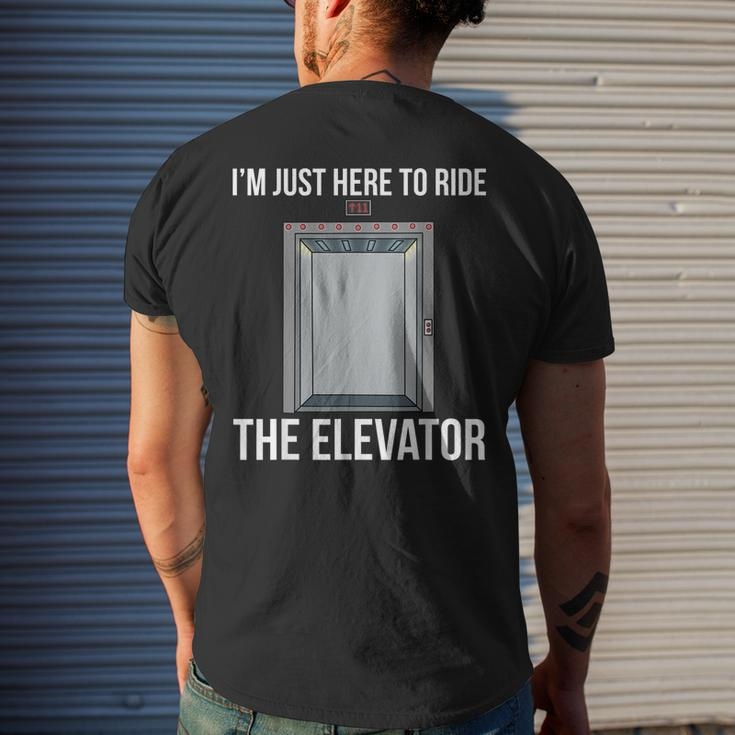 Elevator Mechanic Engineer Ride The Elevator Technician Mens Back Print T-shirt Gifts for Him