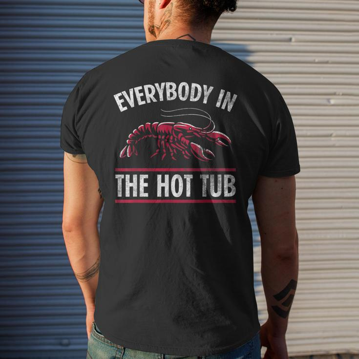 Everybody In The Hot Tub Crawfish Crayfish Eating Men's Back Print T-shirt Gifts for Him