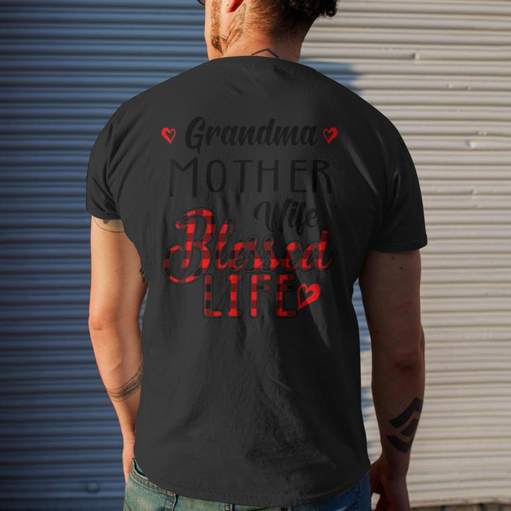 Family Grandma Mother Wife Blessed LifeMen's Back Print T-shirt Gifts for Him