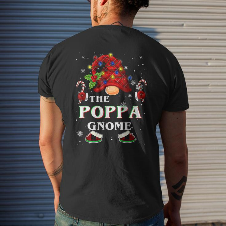 Family Xmas Pajama Poppa Gnome Buffalo Plaid Matching Mens Back Print T-shirt Gifts for Him