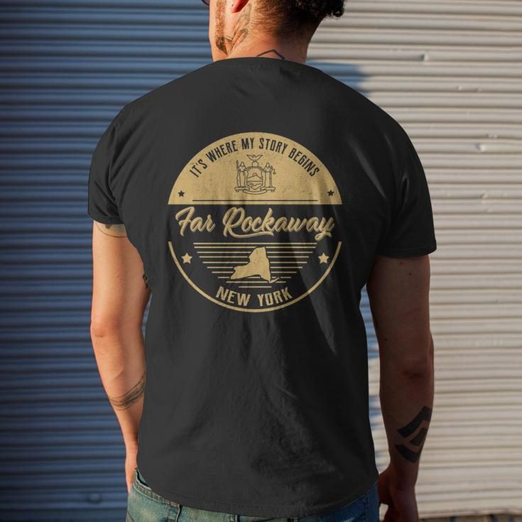 Far Rockaway New York Its Where My Story Begins Men's T-shirt Back Print Gifts for Him
