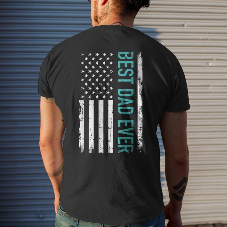 Father’S Day Best Dad Ever With Us American FlagMen's Back Print T-shirt Gifts for Him