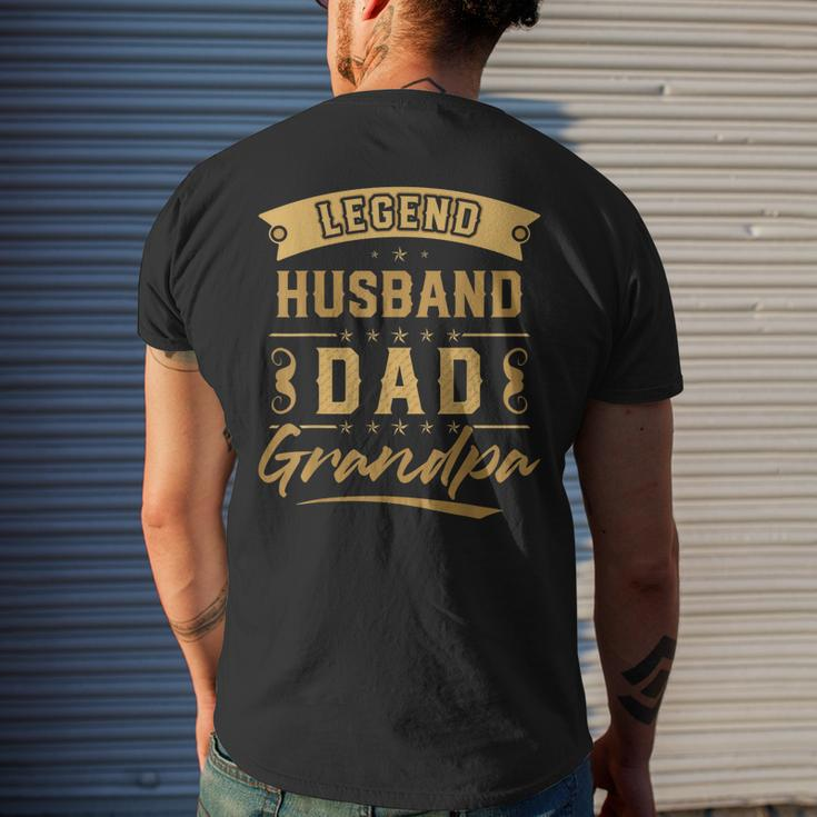 Fathers Day Dad The Legend Legend Husband Dad Grandpa Mens Back Print T-shirt Gifts for Him