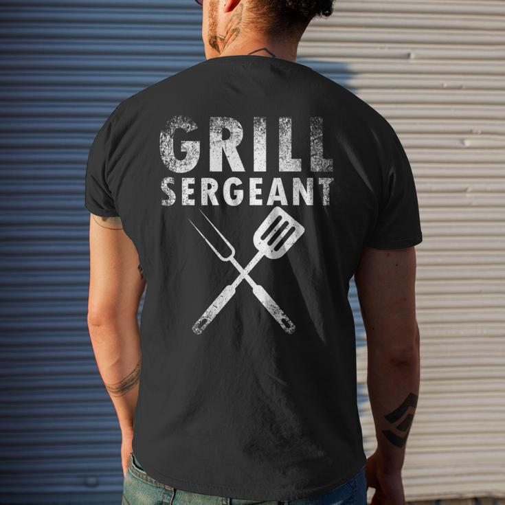 Fathers Day Grill Sergeant Grilling Dad Vintage V2 Men's T-shirt Back Print Gifts for Him