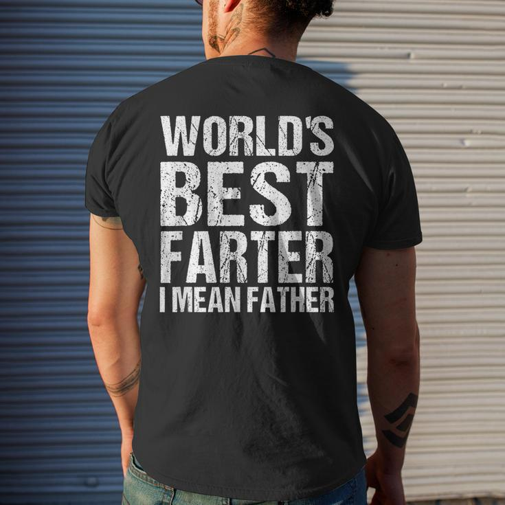Fathers Day Retro Dad Worlds Best Farter I Mean Father Mens Back Print T-shirt Gifts for Him