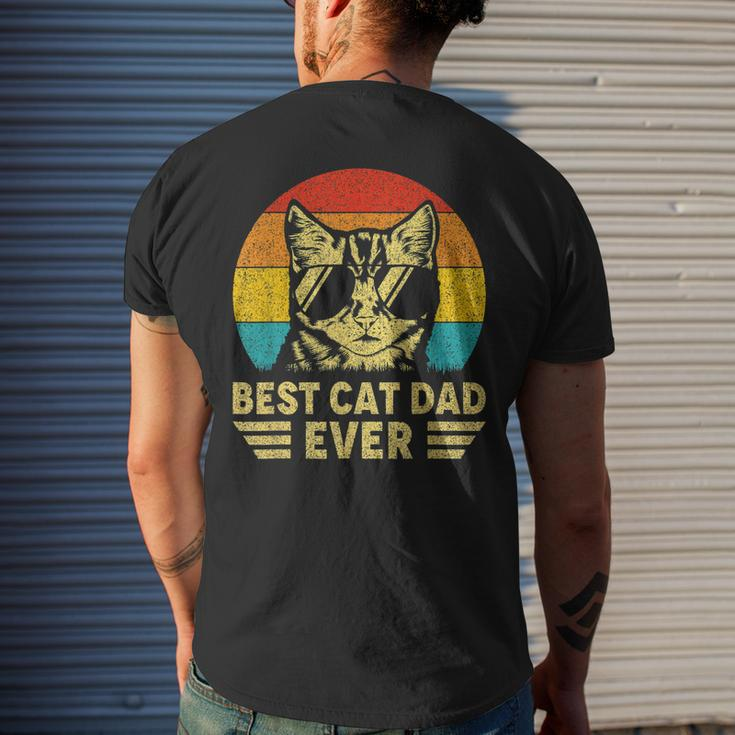 Fathers Day Vintage Best Cat Dad Ever Retro Gift For Cat Mens Back Print T-shirt Gifts for Him