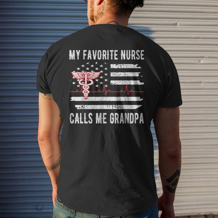 My Favorite Nurse Calls Me Grandpa Nurse Granddad Men's Back Print T-shirt Gifts for Him