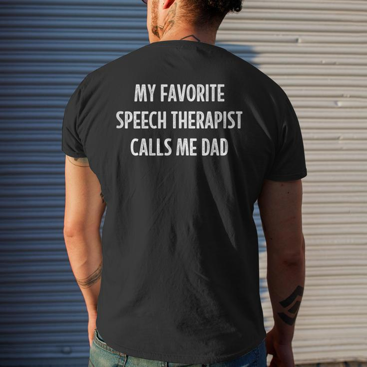 Mens My Favorite Speech Therapist Calls Me Dad - Vintage Style - Men's T-shirt Back Print Gifts for Him