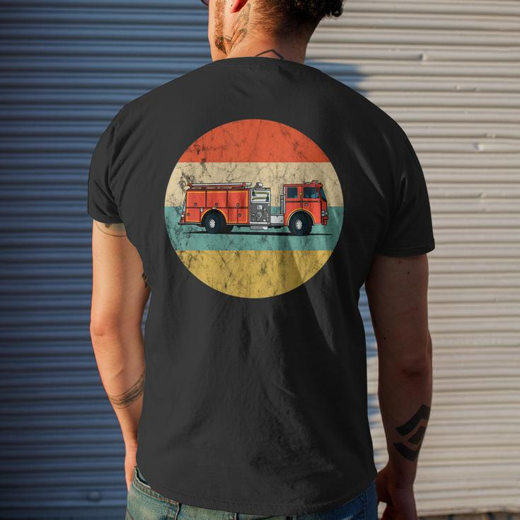 Firefighter Vintage Retro Fireman Fire Truck Firefighting Men's T-shirt Back Print Gifts for Him