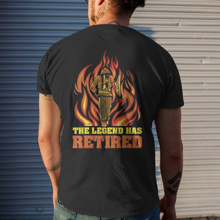 Fireman Retirement Plan The Legend Has Retired Firefighter Mens Back Print T-shirt Gifts for Him