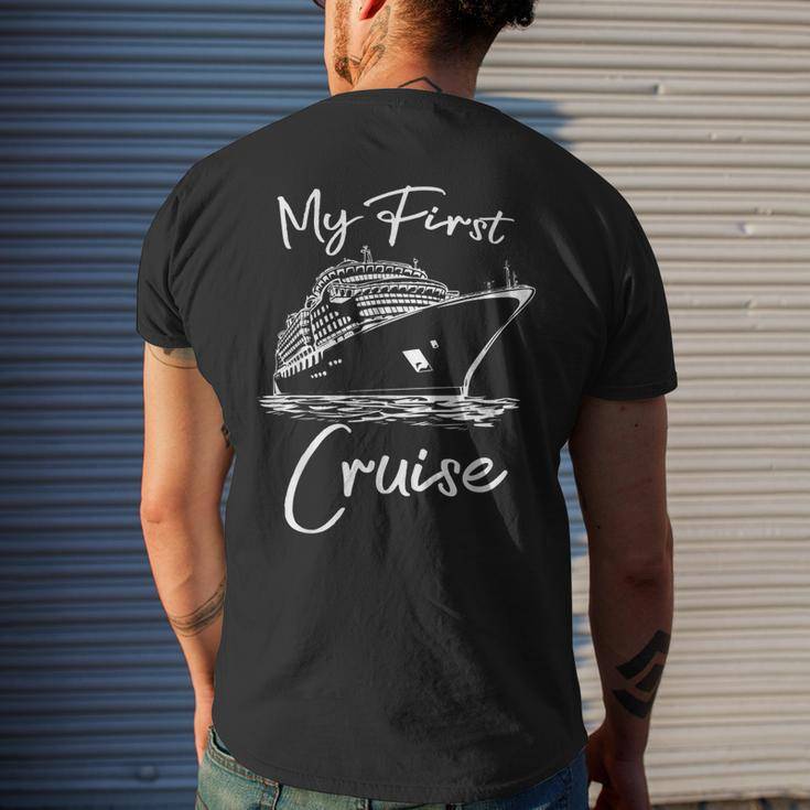 My First Cruise Ship 1St Cruising Family Vacation Trip Boat Men's Back Print T-shirt Gifts for Him