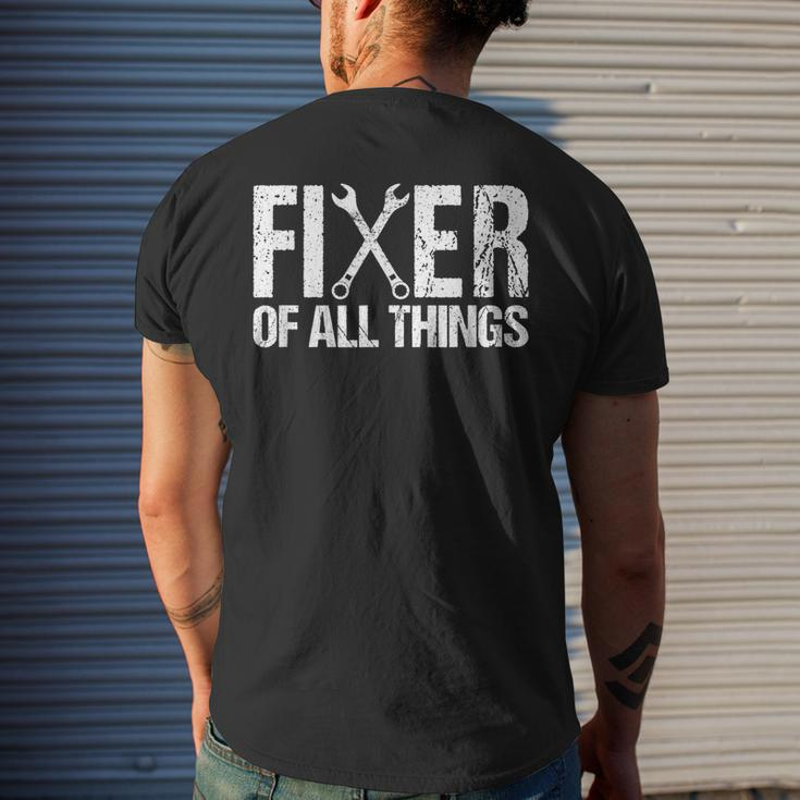 Fixer Of All Things Vintage Tools Dad Fathers Day Handyman Mens Back Print T-shirt Gifts for Him