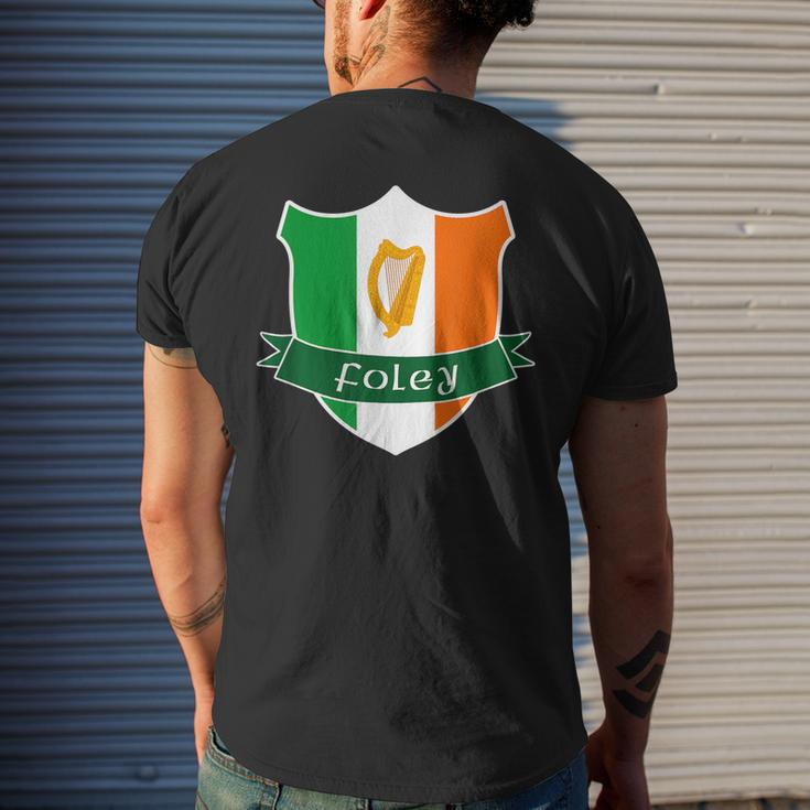 Foley Irish Name Ireland Flag Harp Family Mens Back Print T-shirt Gifts for Him