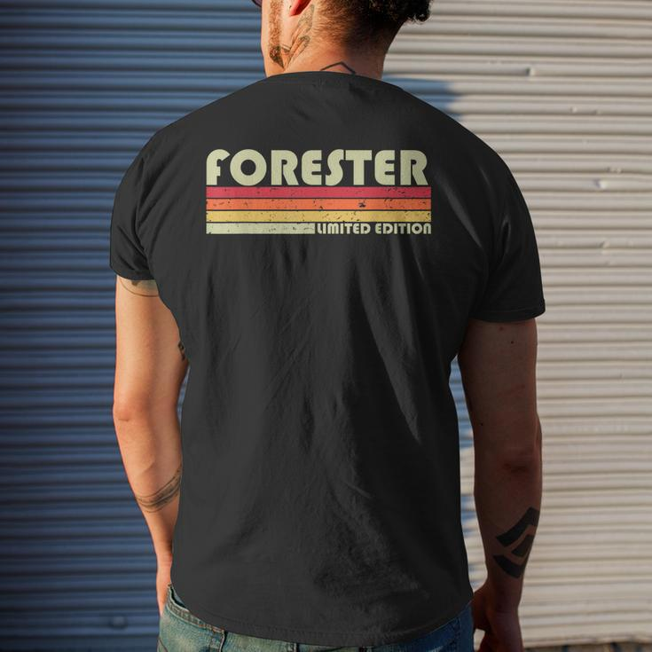 Forester Job Title Profession Birthday Worker Idea Men's T-shirt Back Print Gifts for Him