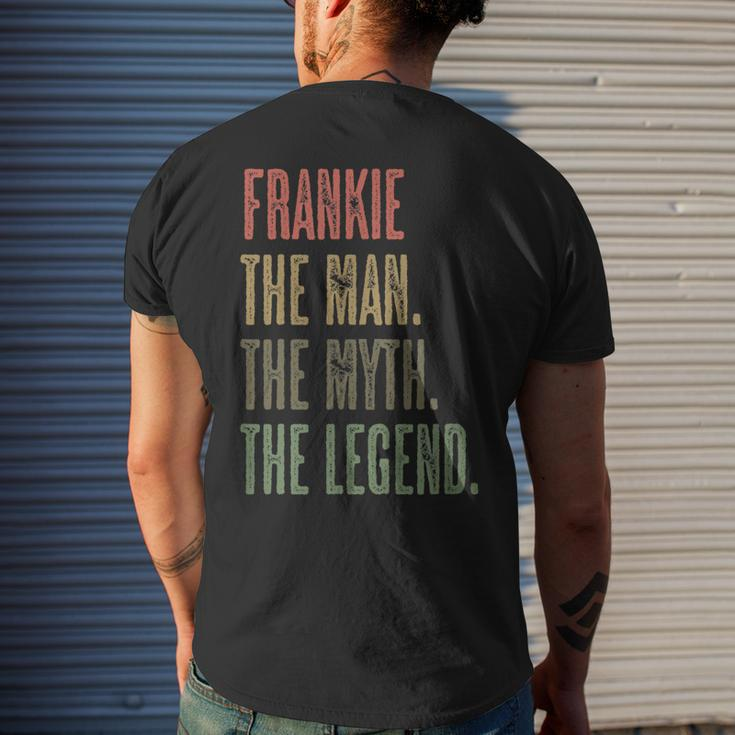 Frankie The Man The Myth The Legend | Funny Men Boys Name Mens Back Print T-shirt Gifts for Him