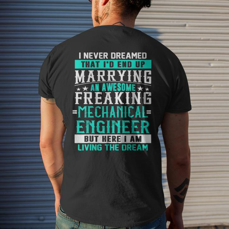 Freaking Awesome Mechanical Engineer Him Her Couples Men's Back Print T-shirt Gifts for Him