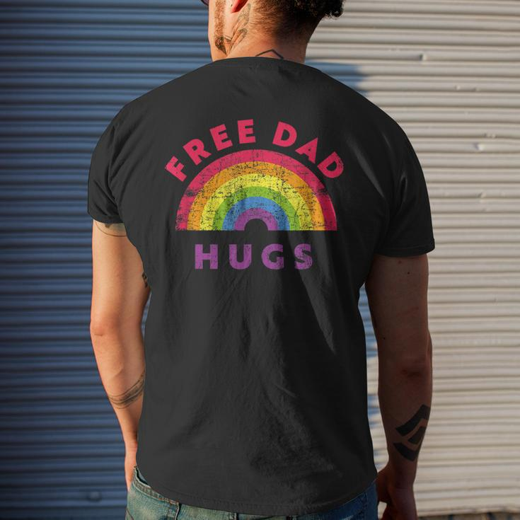 Free Dad Hugs Free Dad Hugs Rainbow Gay Pride Men's T-shirt Back Print Gifts for Him