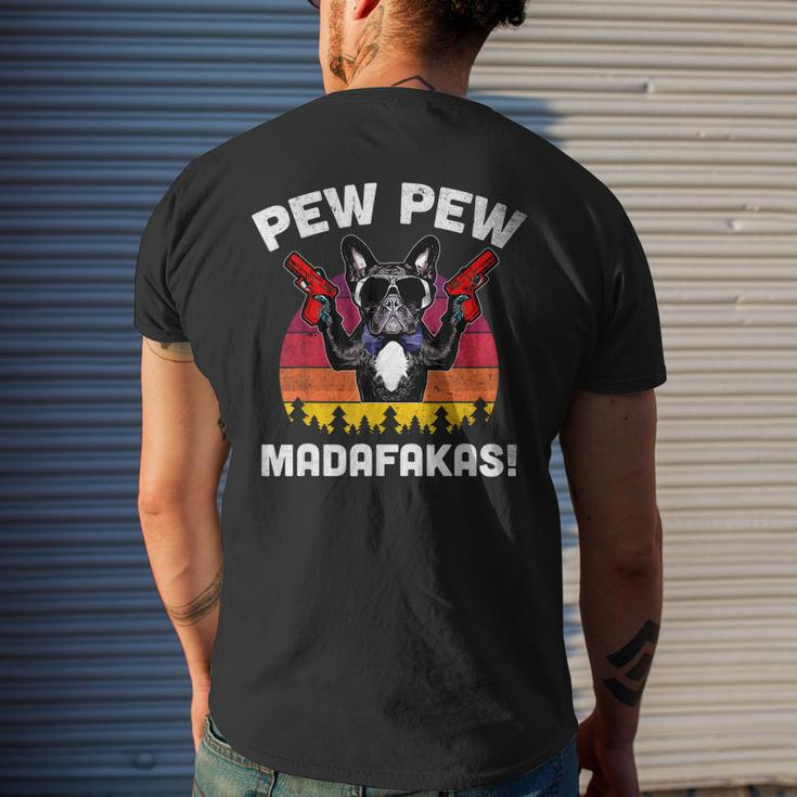 Frenchie Pew Pew Madafakas - Vintage French Bulldog Pew Men's T-shirt Back Print Gifts for Him