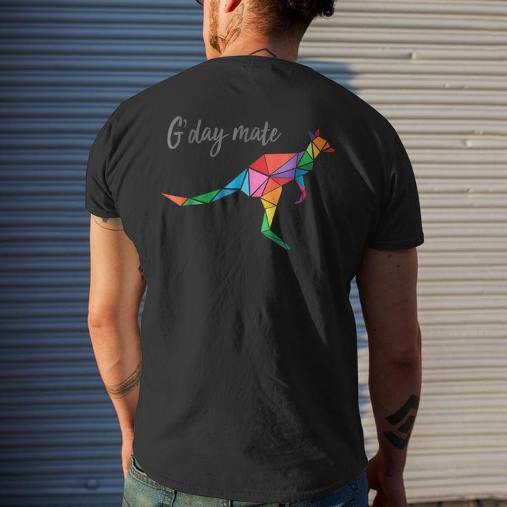 Fun Australia Tshirt With Kangaroo - Gday Mate Men's Back Print T-shirt Gifts for Him