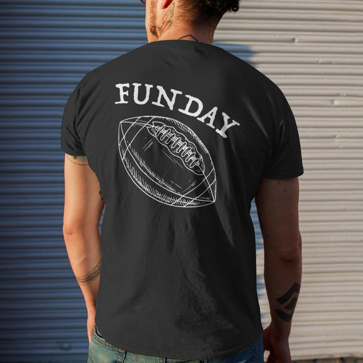 Funday American Football Dad Fathers Day Son Daddy Matching Mens Back Print T-shirt Gifts for Him