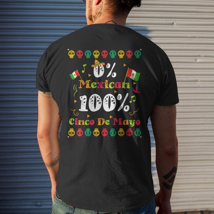 Funny 0 Mexican 100 Cinco De Mayo Mexican Fiesta Mens Back Print T-shirt Gifts for Him