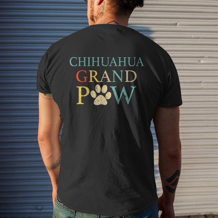 Funny Chihuahua Grand Paw Vintage Dogs Lovers Fathers Day Mens Back Print T-shirt Gifts for Him