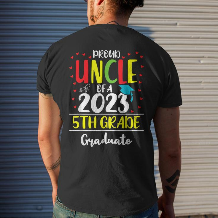 Funny Proud Uncle Of A Class Of 2023 5Th Grade Graduate Mens Back Print T-shirt Gifts for Him