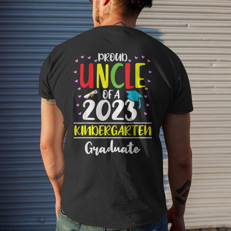 Funny Proud Uncle Of A Class Of 2023 Kindergarten Graduate Mens Back Print T-shirt Gifts for Him