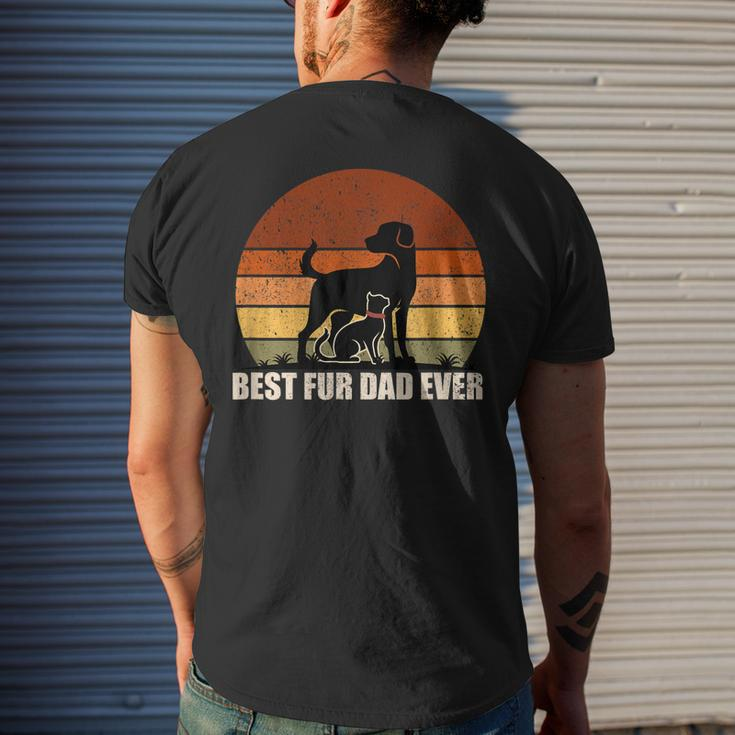 Funny Vintage Retro Best Fur Dad Ever For Dog And Cat Owner Mens Back Print T-shirt Gifts for Him