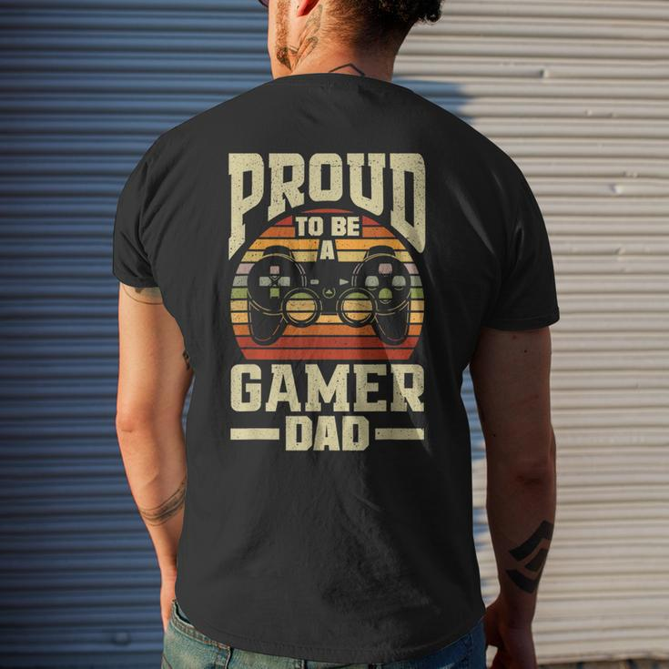 Gamer Dad For Fathers Day Video Games Gamer Mens Back Print T-shirt Gifts for Him