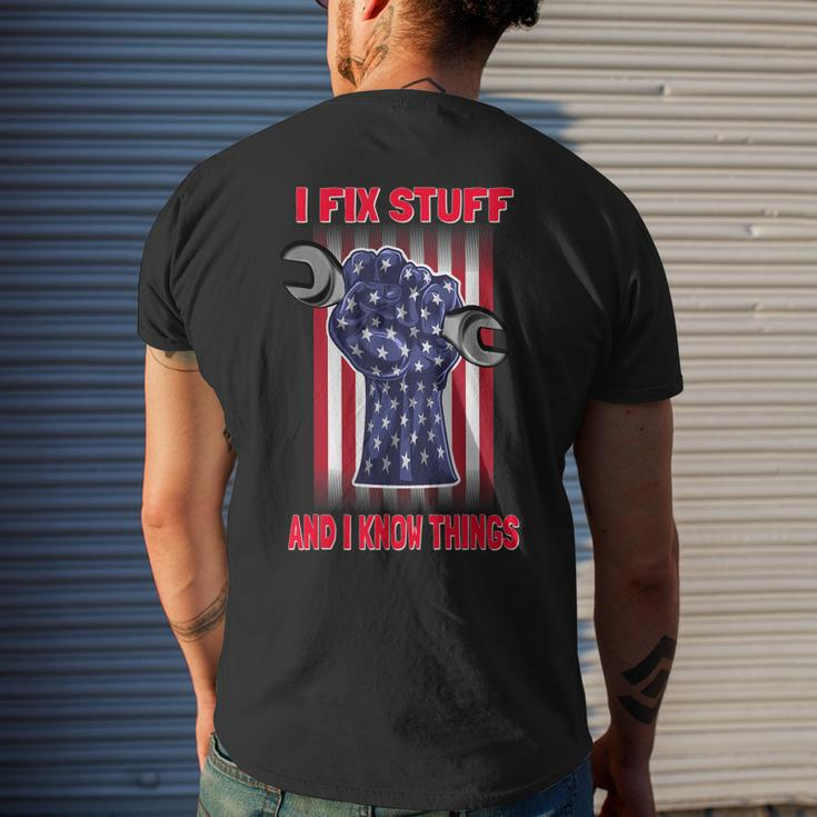Gifts For Dad Car Lover Gifts I Fix Stuff And I Know Things Gift For Mens Mens Back Print T-shirt Gifts for Him