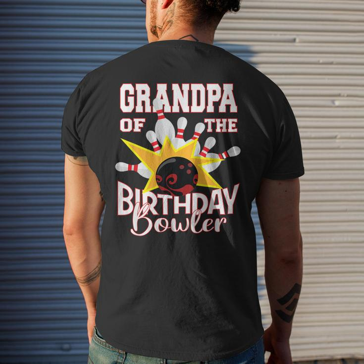Grandpa Of The Birthday Bowler Kid Bowling Party Men's Back Print T-shirt Gifts for Him