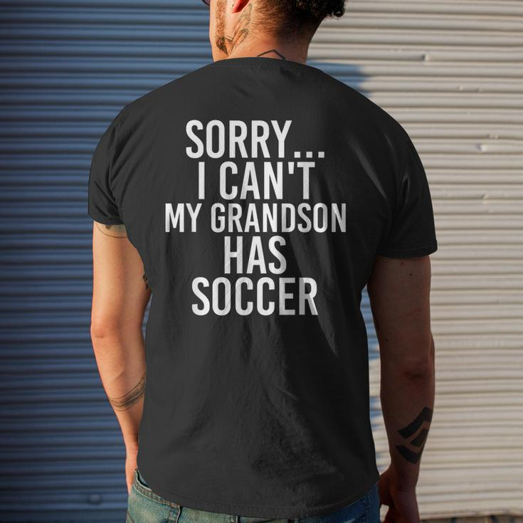 Grandpa Grandma My Grandson Has Soccer Men's Back Print T-shirt Gifts for Him