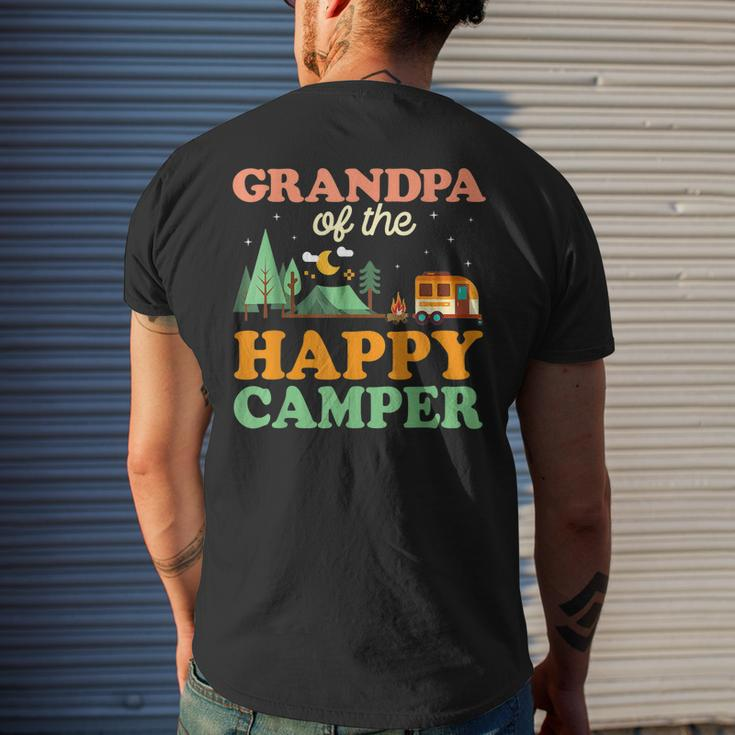 Grandpa Of The Happy Camper Men 1St Bday Camping Trip Men's Back Print T-shirt Gifts for Him