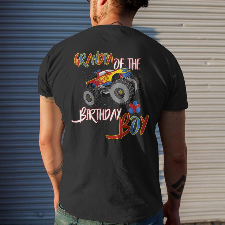 Grandpa Of The Birthday Boy Monster Truck Boys Party Mens Back Print T-shirt Gifts for Him