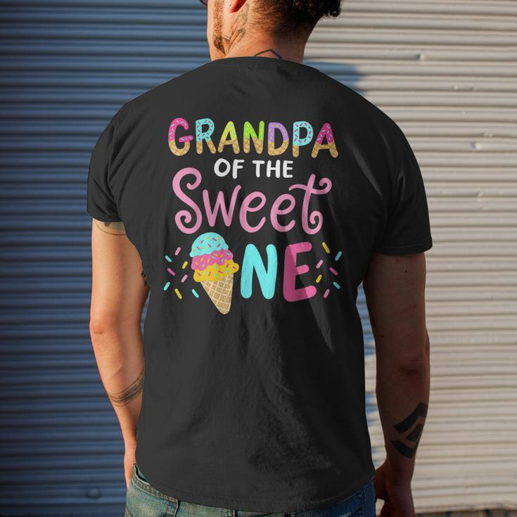 Grandpa Of Sweet 1 First Birthday Matching Family Ice Cream Men's Back Print T-shirt Gifts for Him