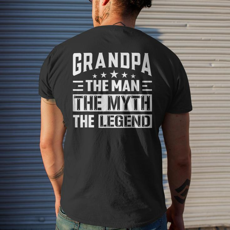Grandpa The Legend The Man The Myth Daddy Happy Fathers Day Mens Back Print T-shirt Gifts for Him