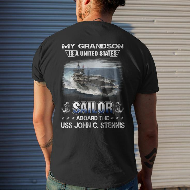 My Grandson Is Sailor Aboard The Uss John C Stennis Cvn 74 Men's T-shirt Back Print Gifts for Him